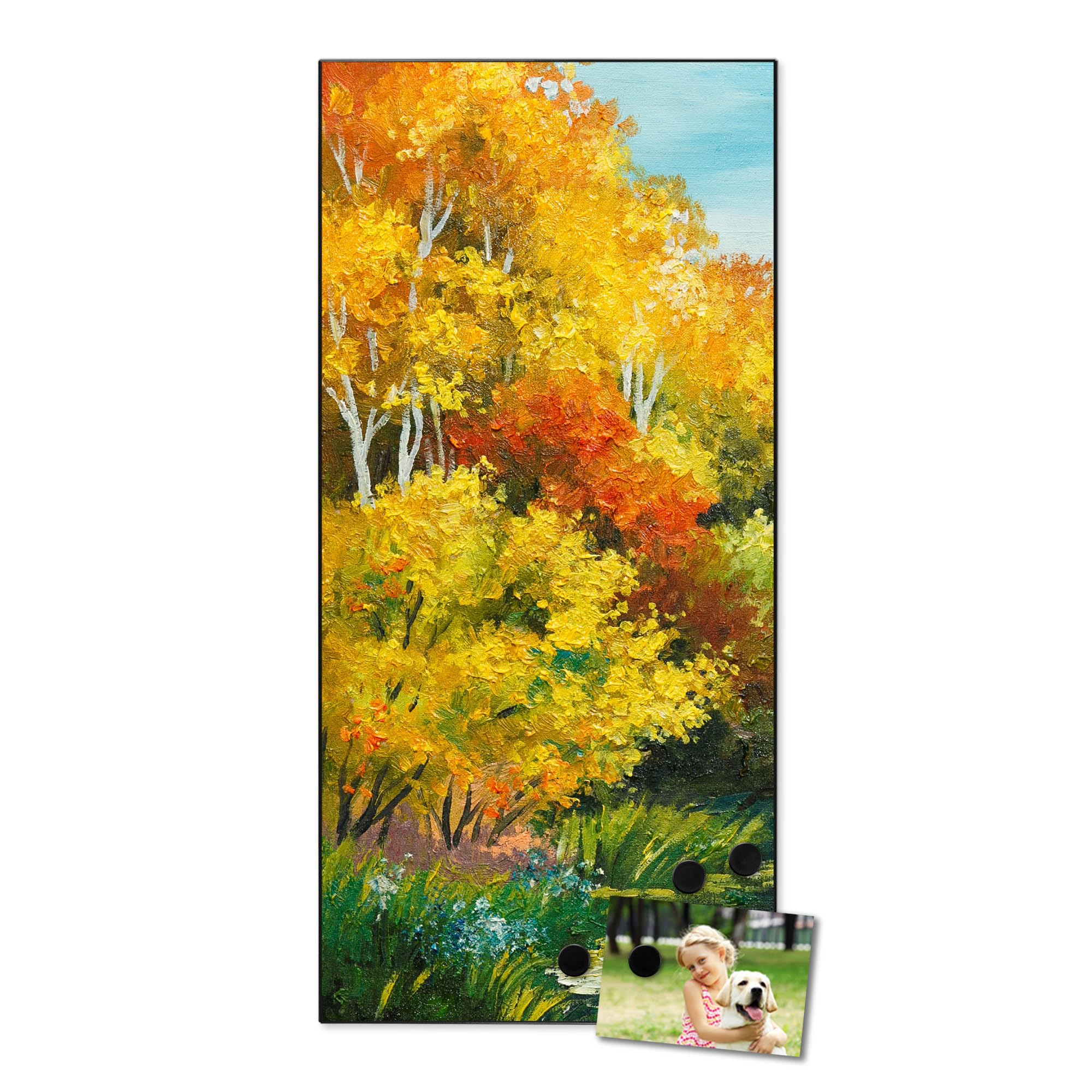 Banjado Magnettafel 37x78cm Magnetpinnwand Kanal im Herbst