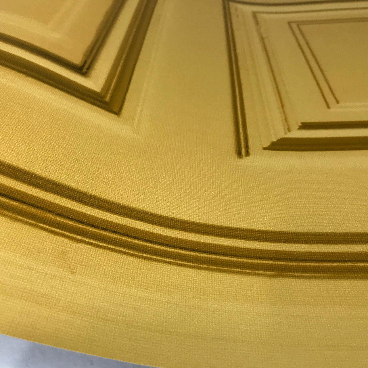 Mineheart Mustard Panelling Tapete Senfgelb Vinyl