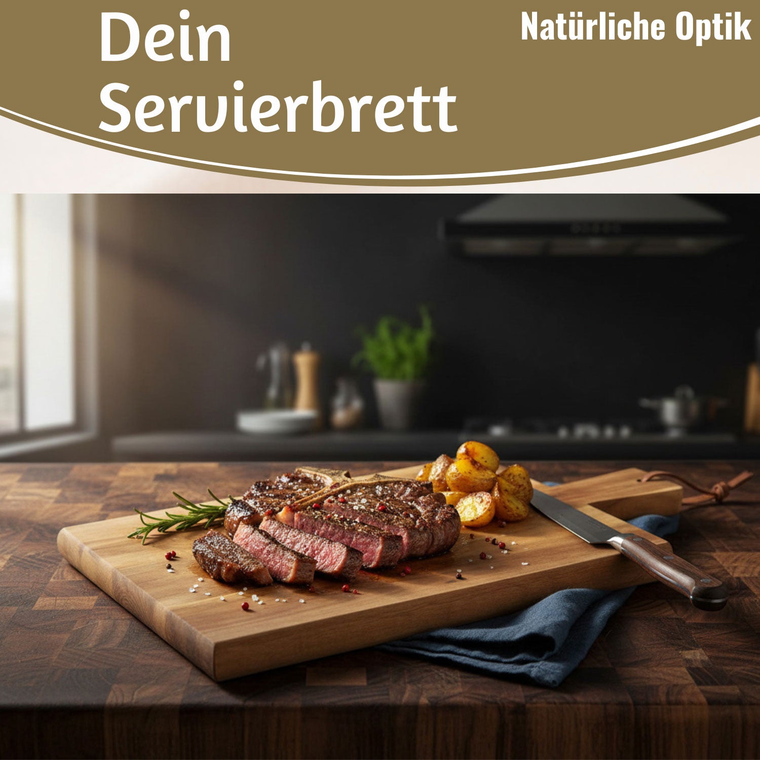 LS-LebenStil Küche & Haushalt Griffbrett Schneidebrett 45 cm Akazie