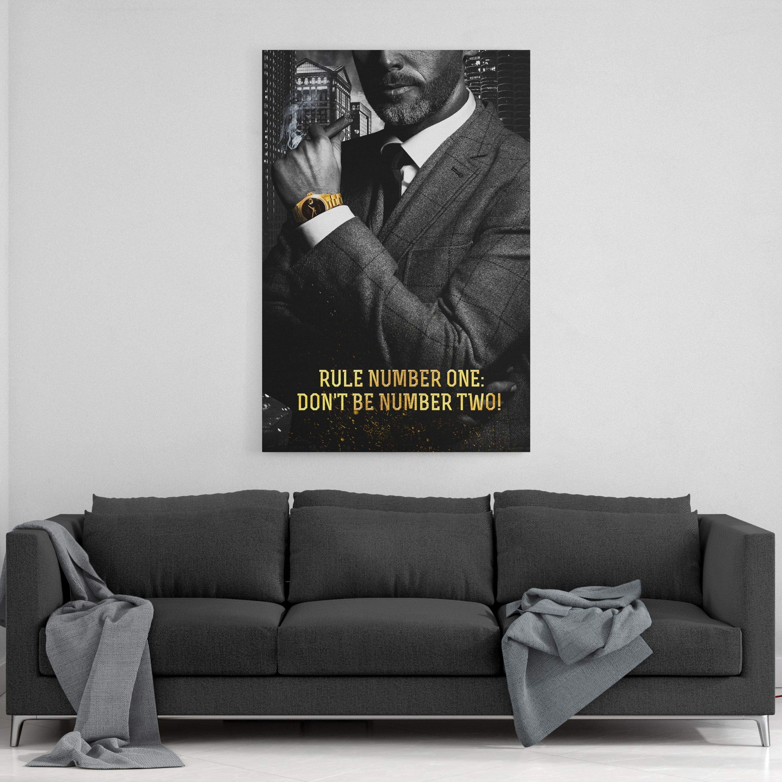 Hustling Sharks Don't be Number 2 Leinwandbild 30x45 Büro