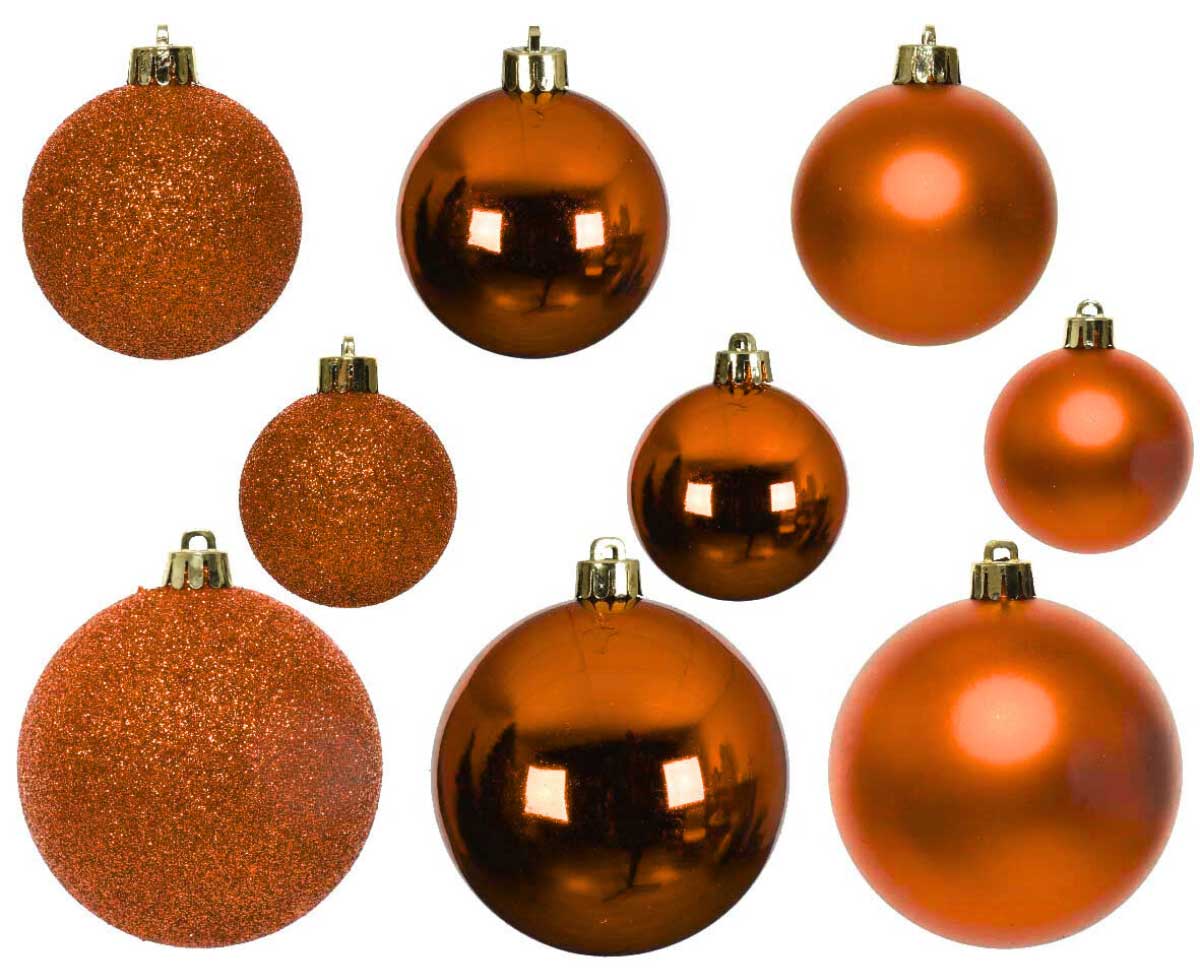 LS-LebenStil 30 Weihnachtskugeln Orange 4-6cm bruchsicher