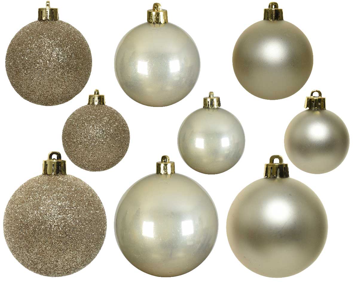 LS-LebenStil Weihnachtskugeln 30tlg Perle 4-6cm Kunststoff matt