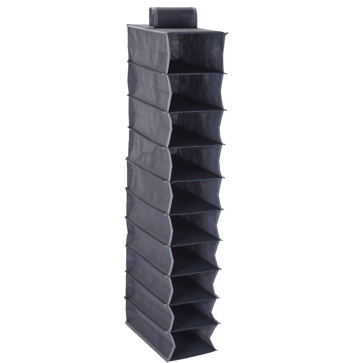 LS-LebenStil Hänge-Organizer 10 Fächer Grau 120x30cm faltbar