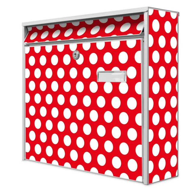 Banjado Briefkasten 32x36cm Weiß Motiv Punkte A4 Einwurf