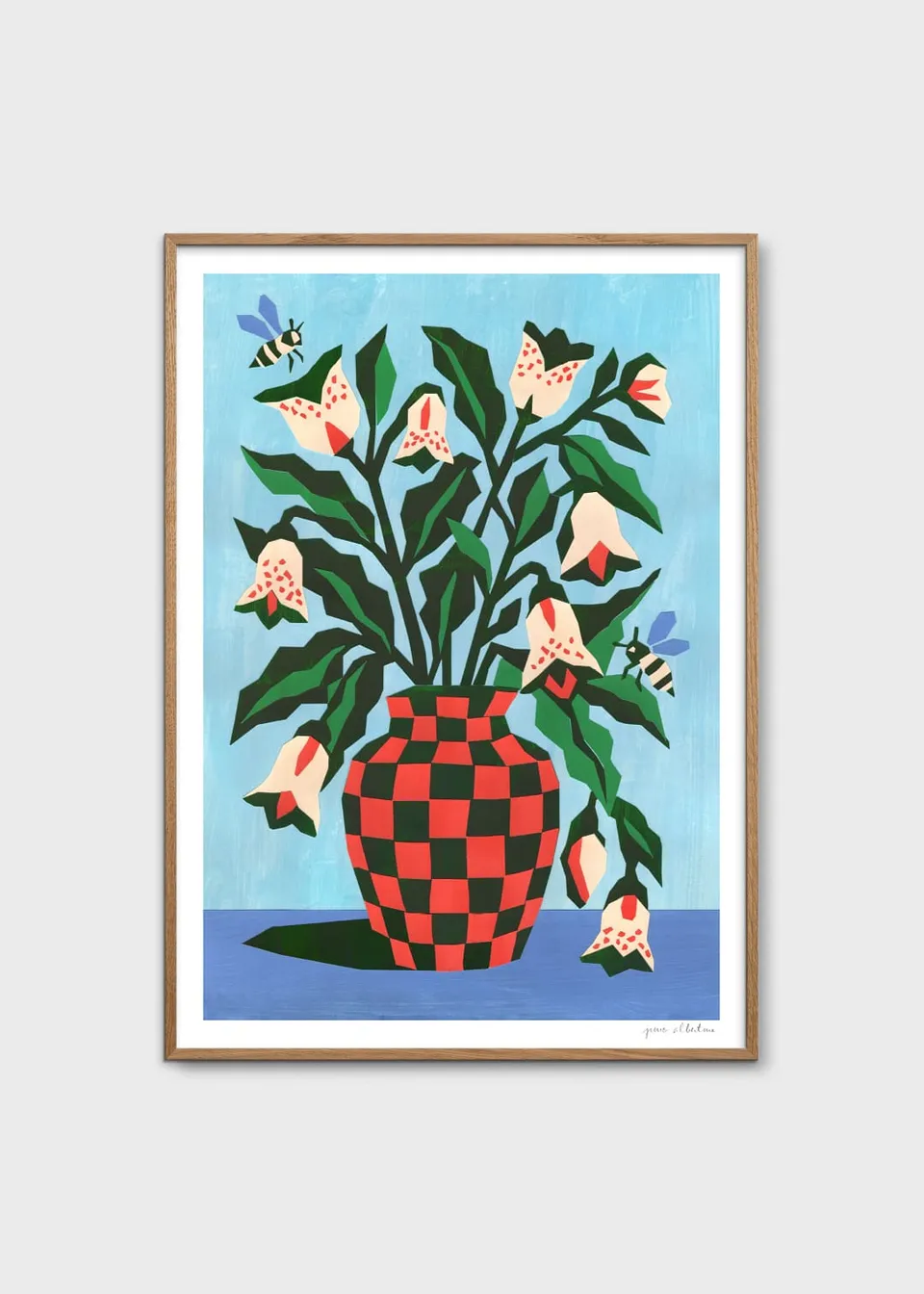 The Poster Club Art Prints Inner Garden Poster 30x40 cm blau