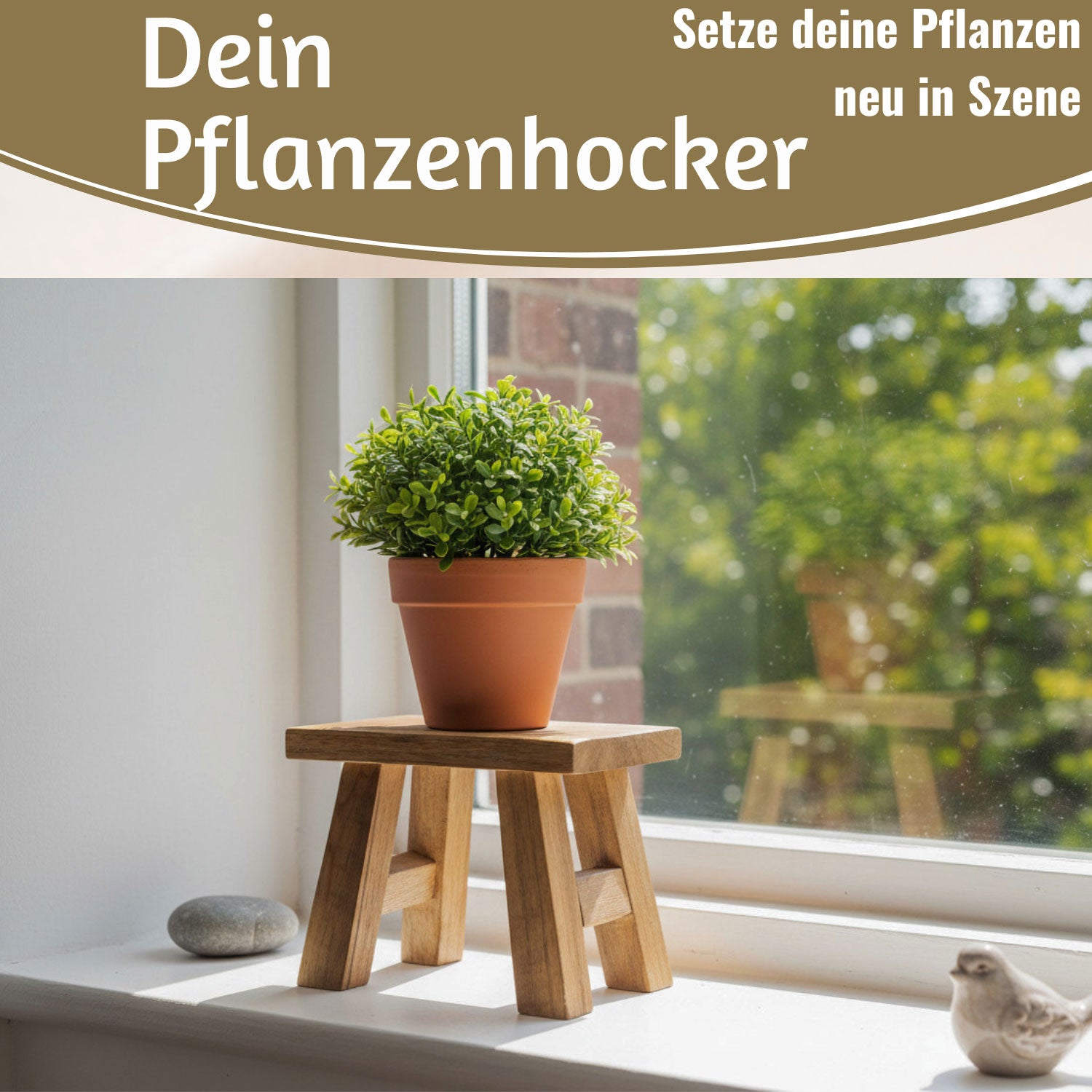 LS-LebenStil Pflanzenhocker Teak 21x16cm Mini-Tisch