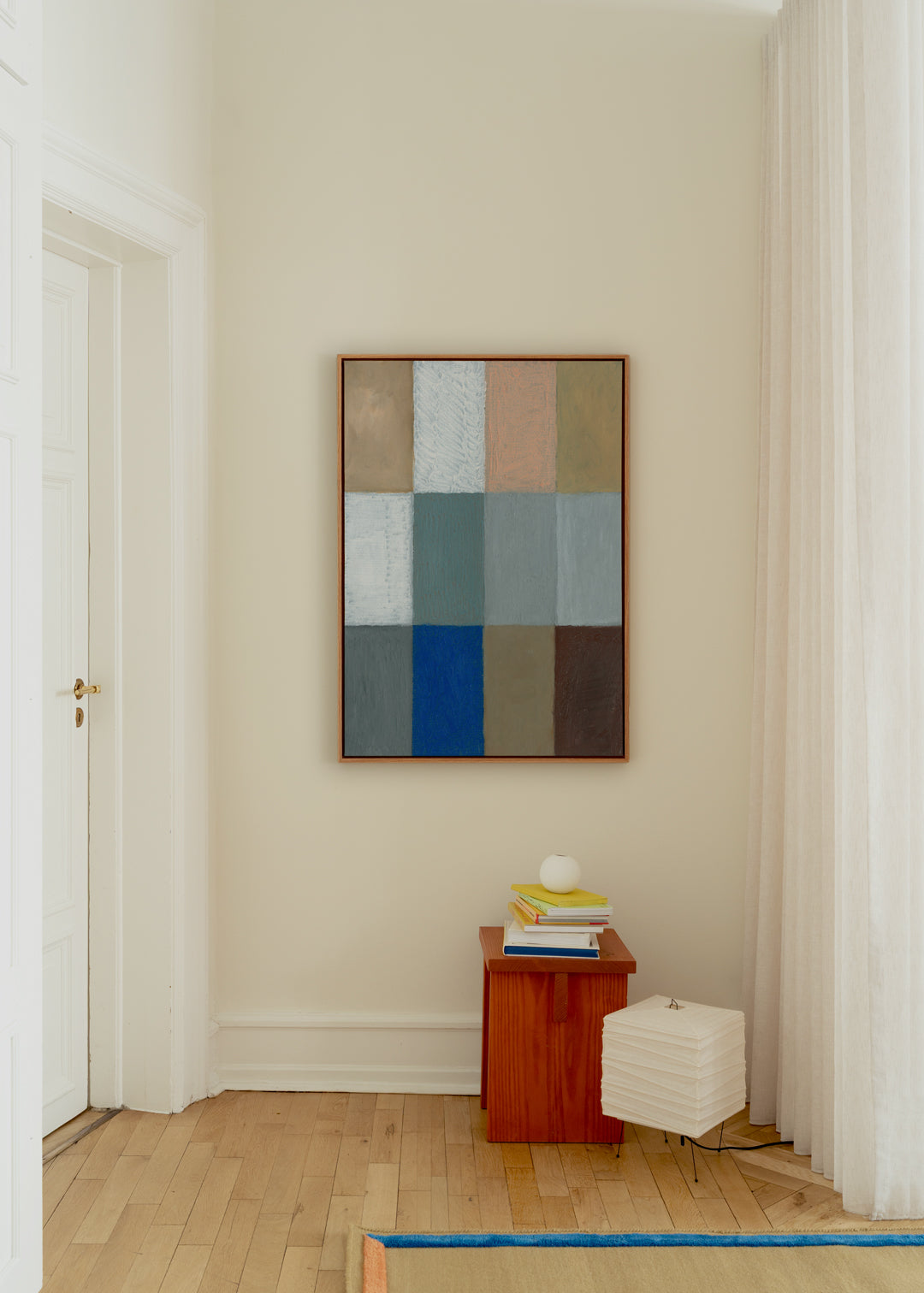The Poster Club Calm Structure Leinwandbild 50x70 beige gerahmt