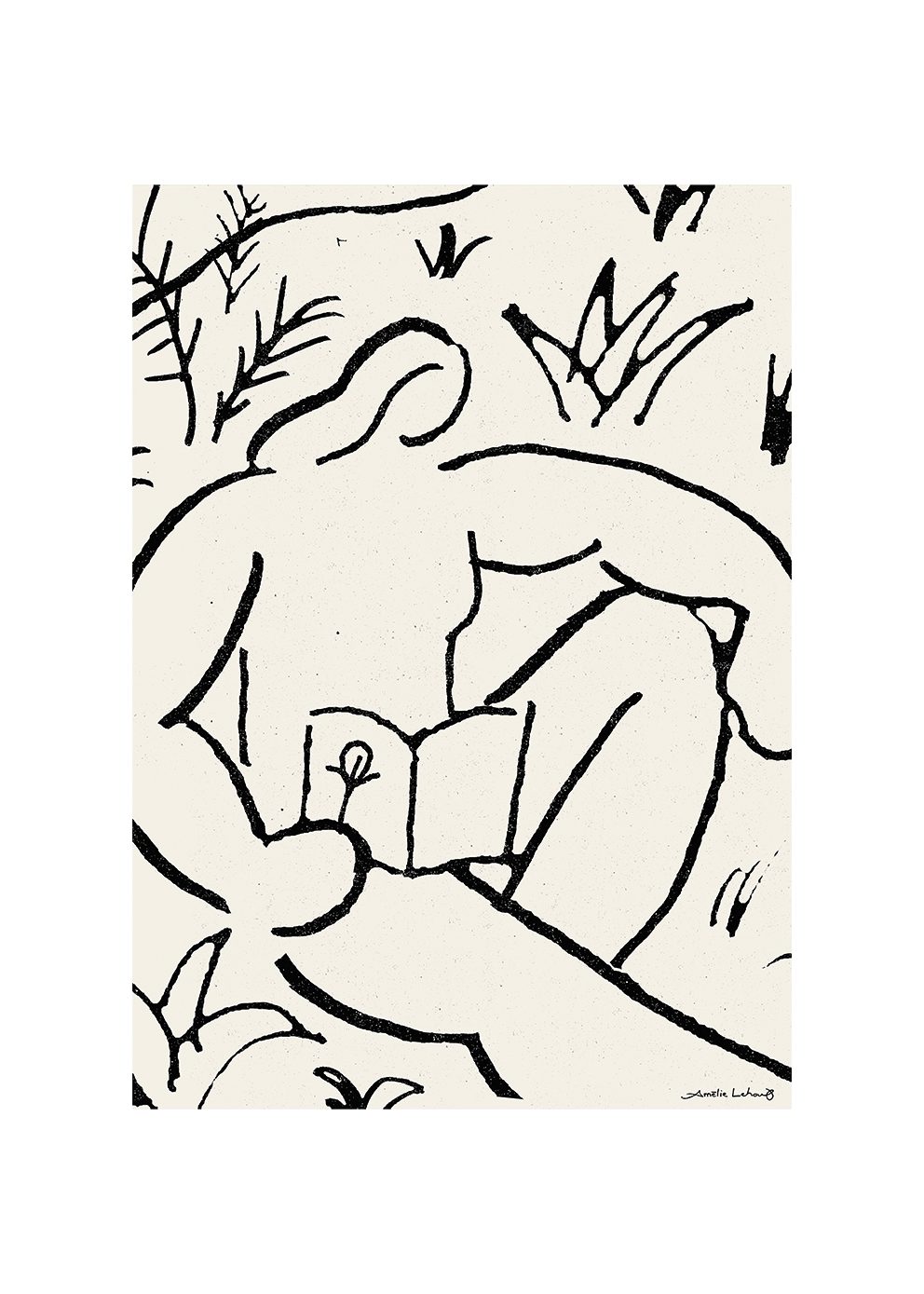 The Poster Club Art Prints The Reader Poster A4 beige