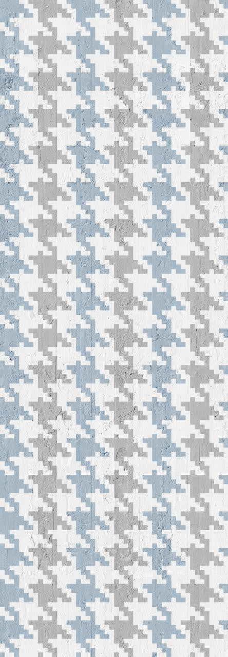 Mineheart Pied De Poule Tapete Navy Grau Hahnentritt 52cm