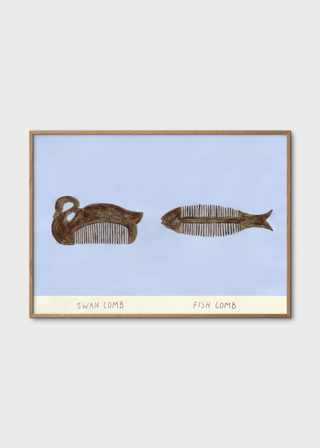 The Poster Club Swan and Fish Comb Poster 30x40cm