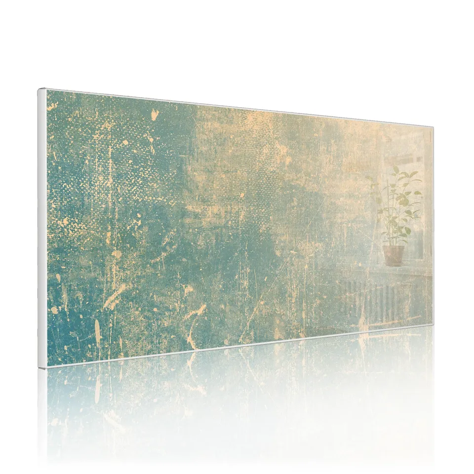 Banjado Magnettafel Patina Grün Metall 78x37 cm Weiß