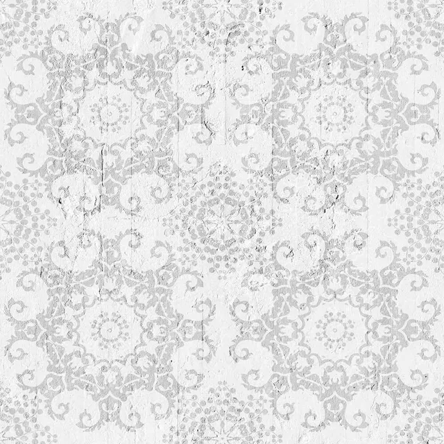 Mineheart Geometric Damask Tapete Grau Silber A3 Muster