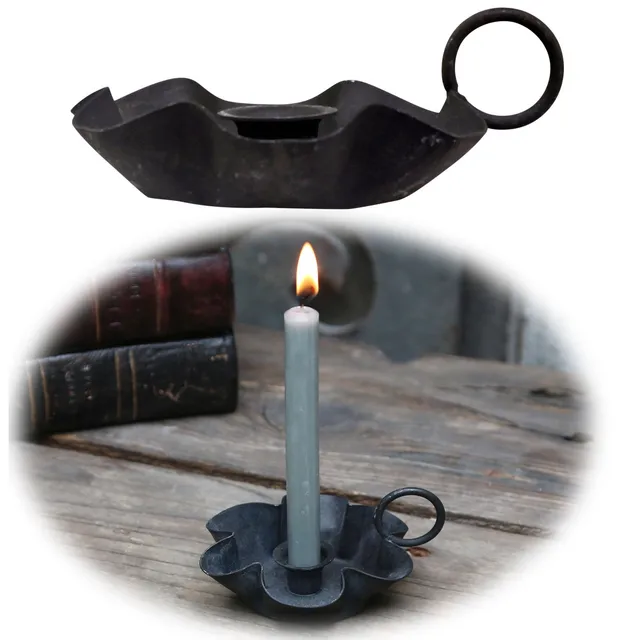 LS-LebenStil Möbel & Wohnen Stabkerzenhalter Schwarz 11cm Metall