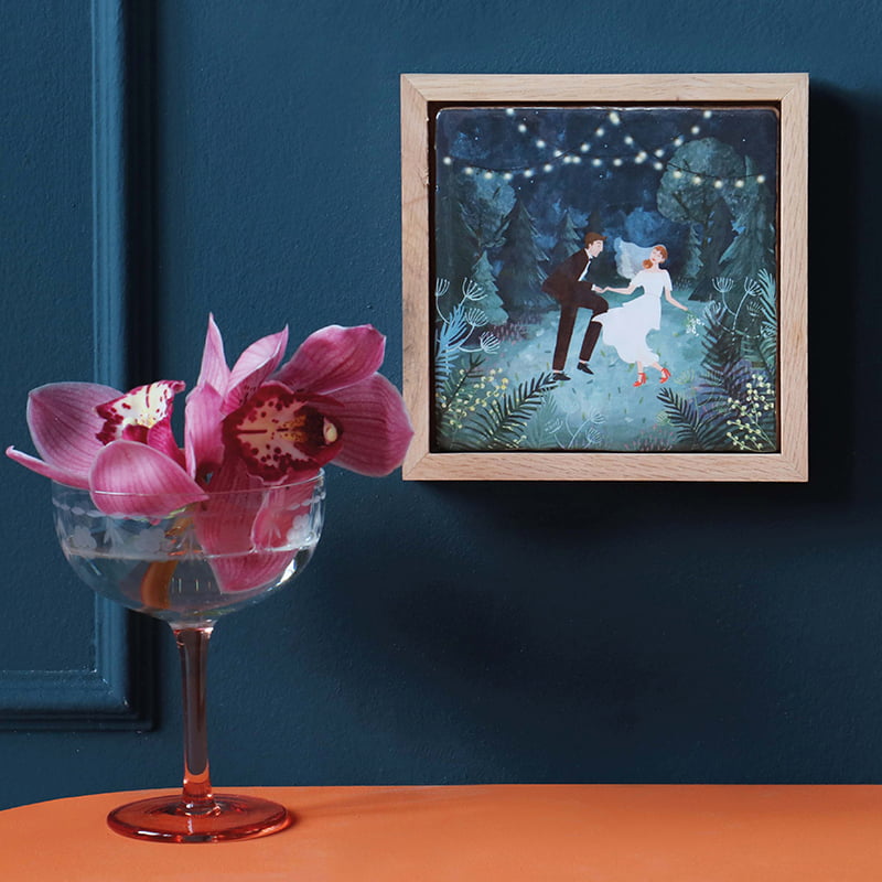 Storytiles Delft Blue Our wedding night Wandfliese Hochzeit 10x10 cm