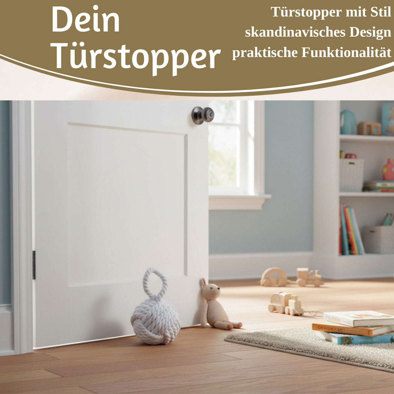 LS-LebenStil Türstopper Malmö Jute Weiß 23cm 1,3kg