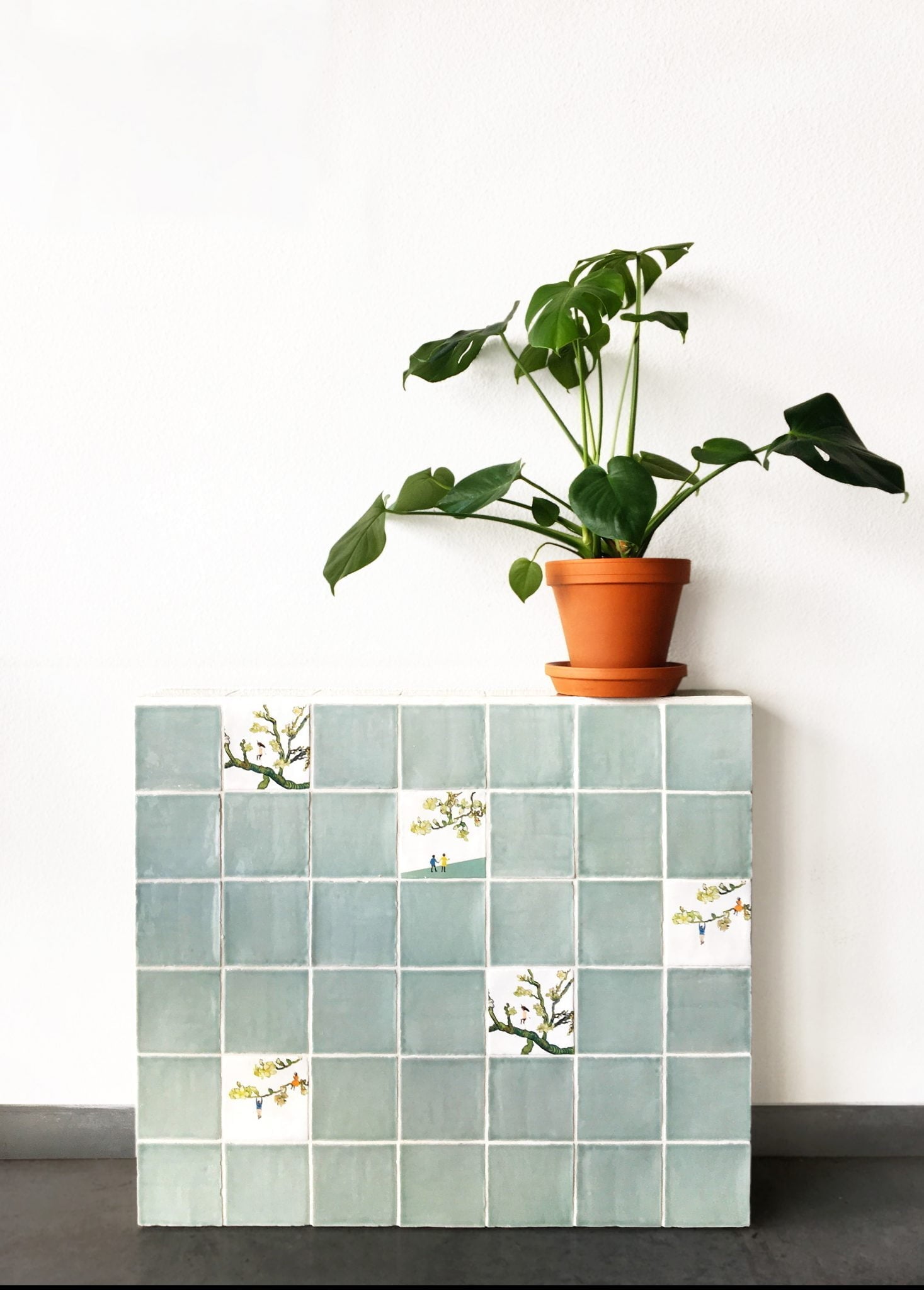 Storytiles Plain tiles Oceaan groen Fliese 13x13 Ozeangrün
