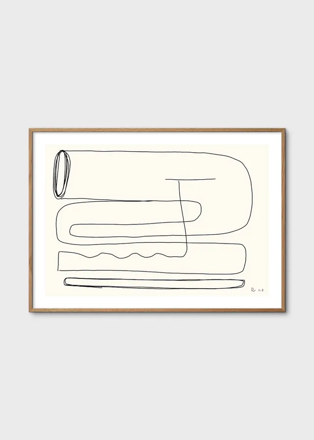 The Poster Club Art Prints Between Lines 01 Poster 30x40 beige