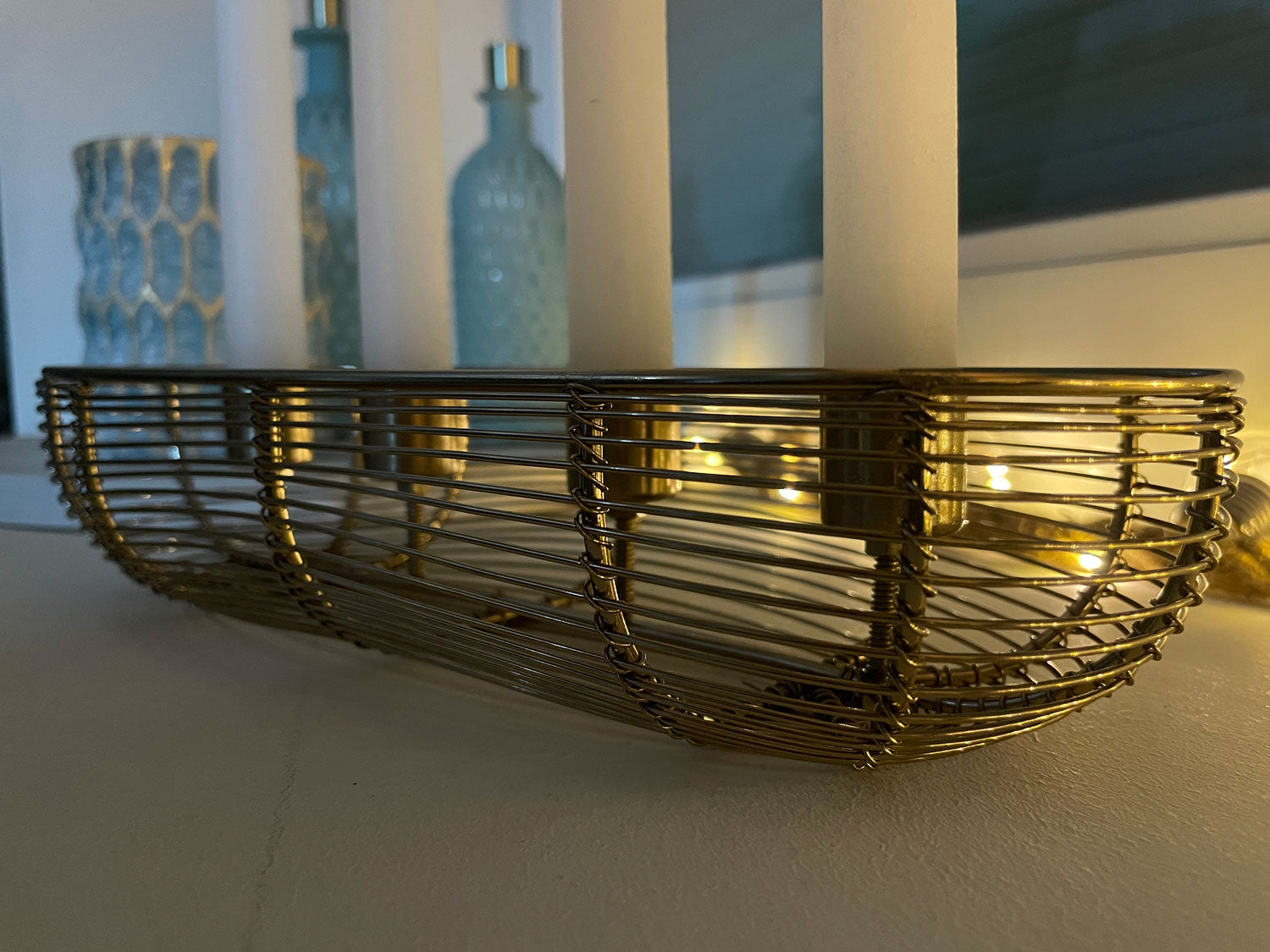 LS-LebenStil Küche & Haushalt Kerzenständer 28cm gold 4-fach