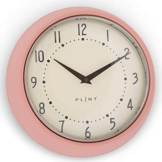 LS-LebenStil Wanduhr Creme-Rose 23cm Metall Vintage Retro
