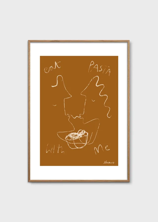 The Poster Club Eat Pasta Poster 30x40 cm braun