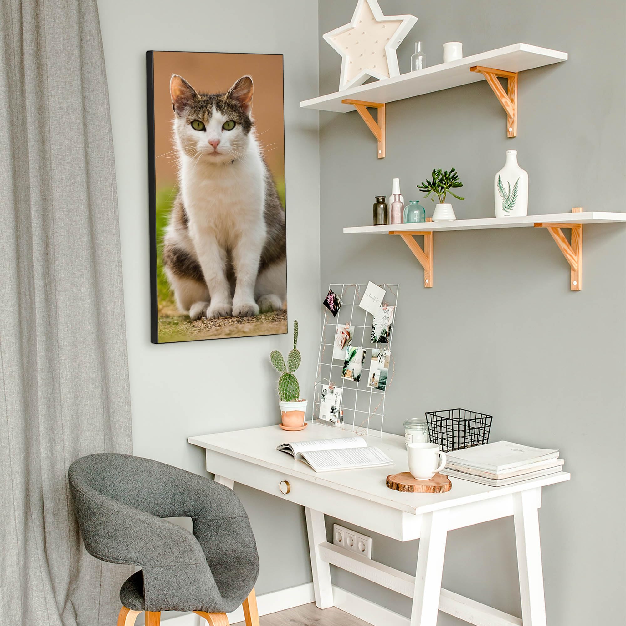 Banjado Magnettafel Suse Magnetpinnwand 37x78cm Katzenmotiv
