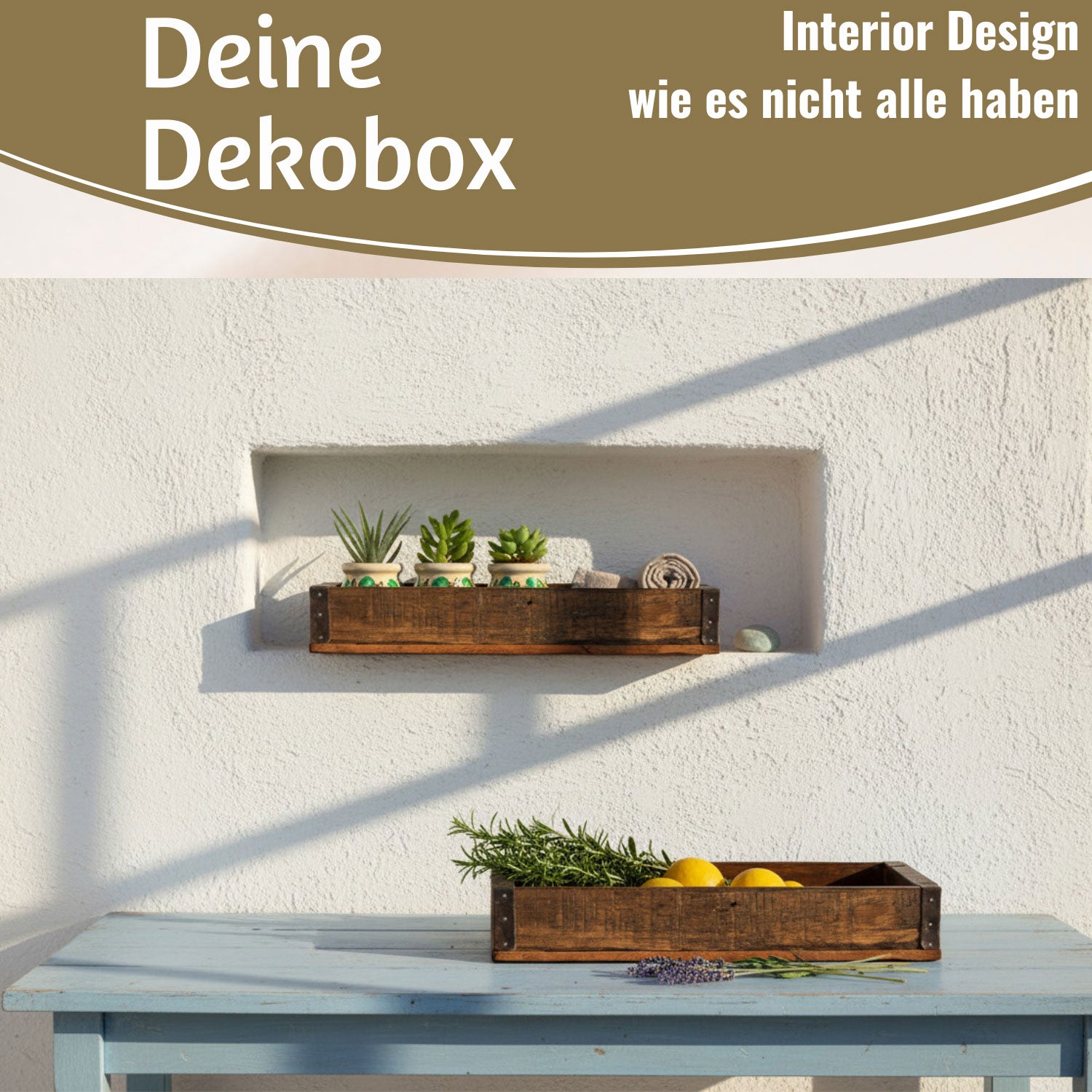 LS-LebenStil Unika Serviertablett 35x20cm braun Holz