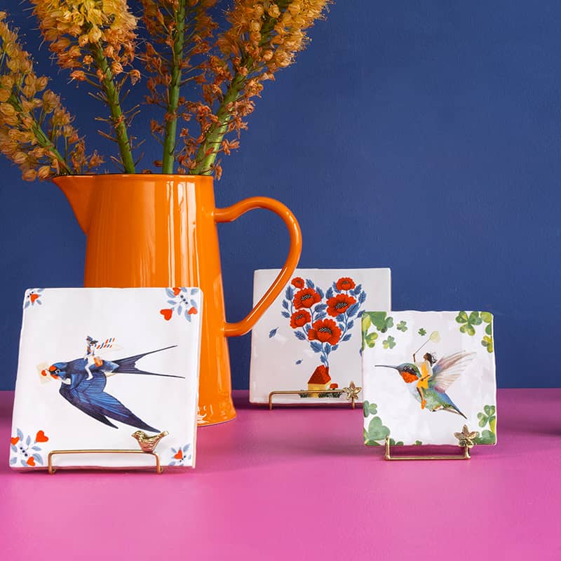 Storytiles Delft Blue Geluksvogel Fliese Glück 13x13 cm