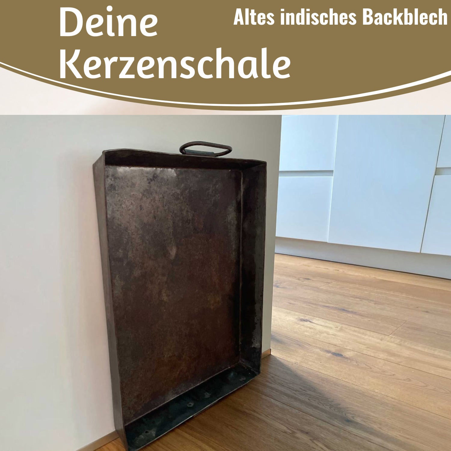 LS-LebenStil Küche & Haushalt Tablett Dehli 53cm Metall Silber