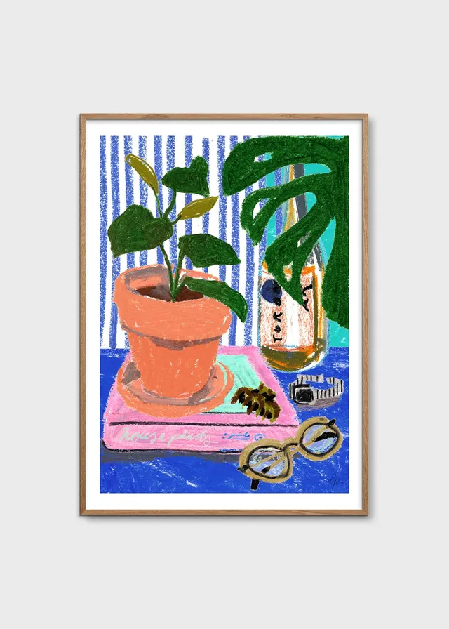 The Poster Club Art Prints Pastel Plants Poster 30x40 cm blau