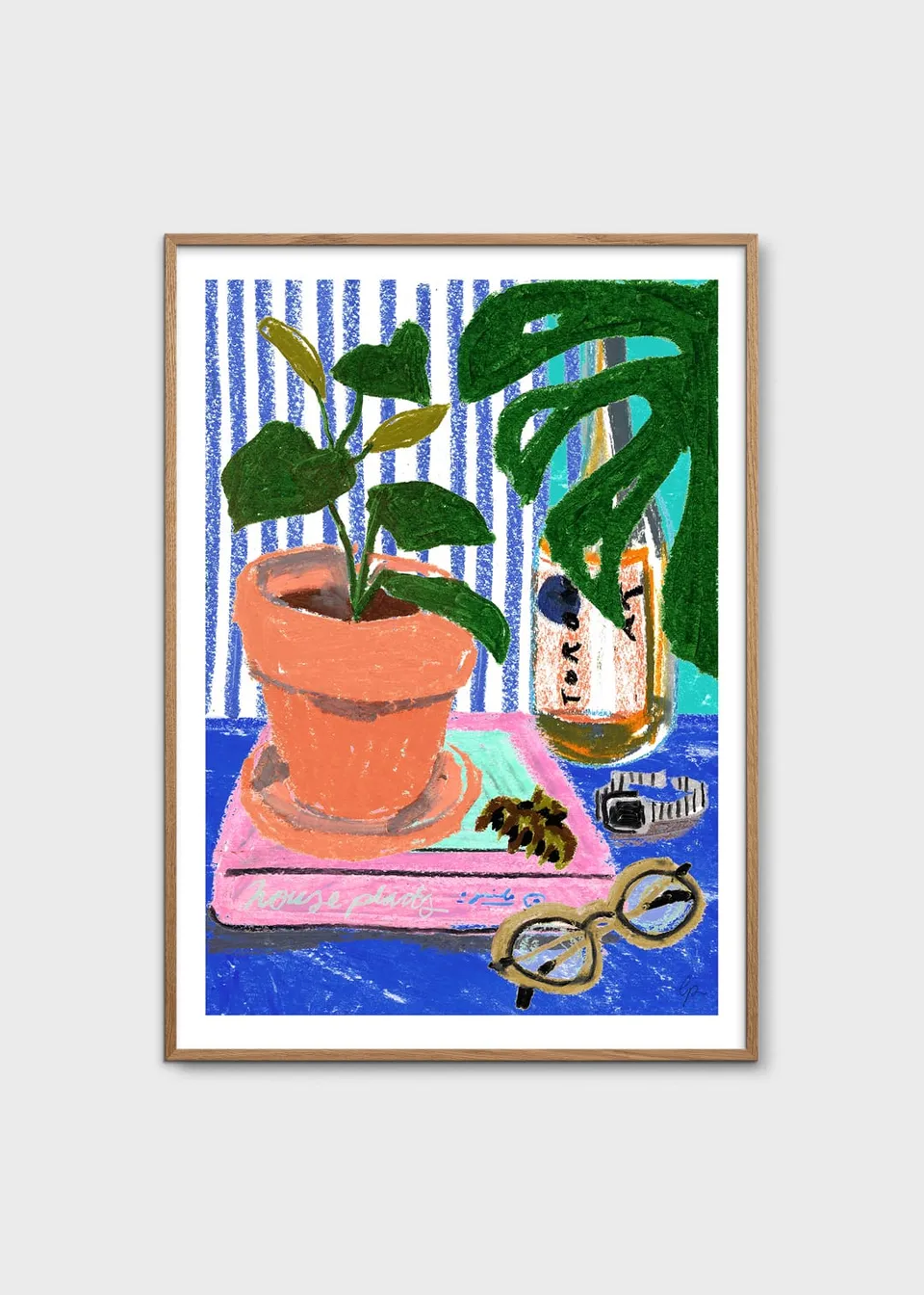 The Poster Club Art Prints Pastel Plants Poster 30x40 cm blau