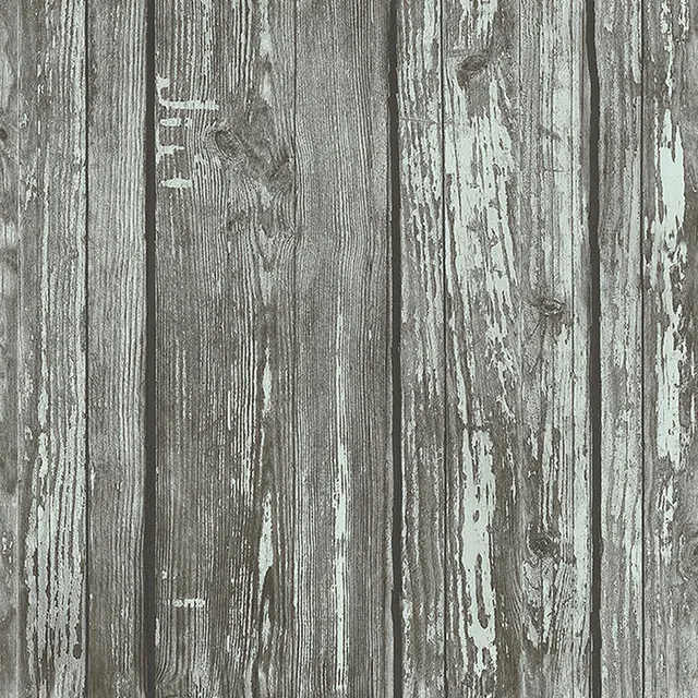 Mineheart Rustic Wood Effect Panel Tapete Washed Grey