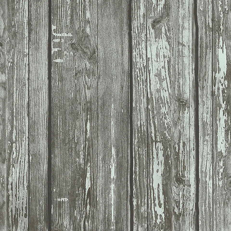 Mineheart Rustic Wood Effect Panel Tapete Washed Grey