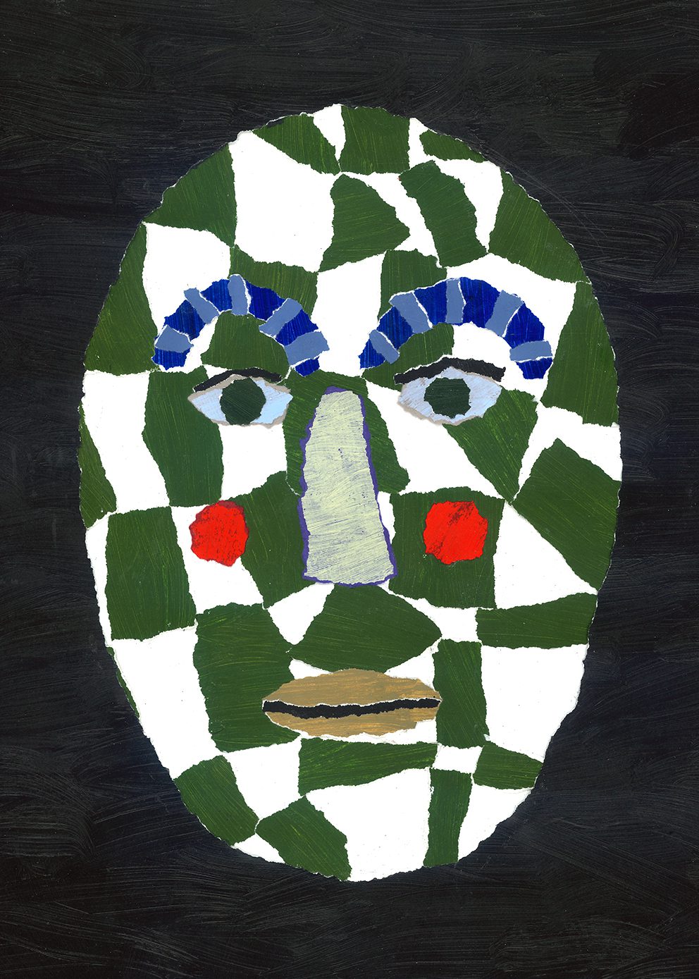 The Poster Club Red Cheek Portrait Poster 30x40 Grün