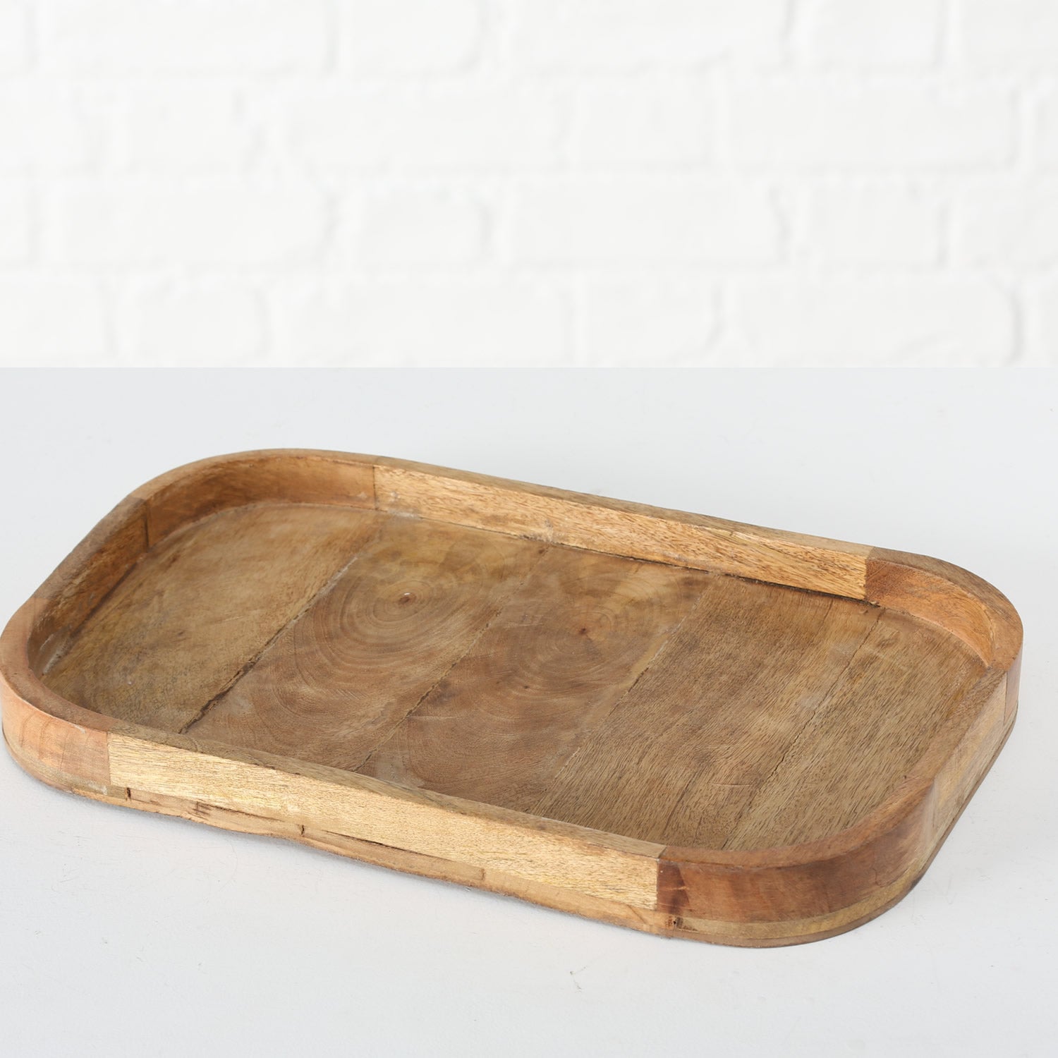 LS-LebenStil Küche & Haushalt XL Holztablett Mango Braun 46x30cm