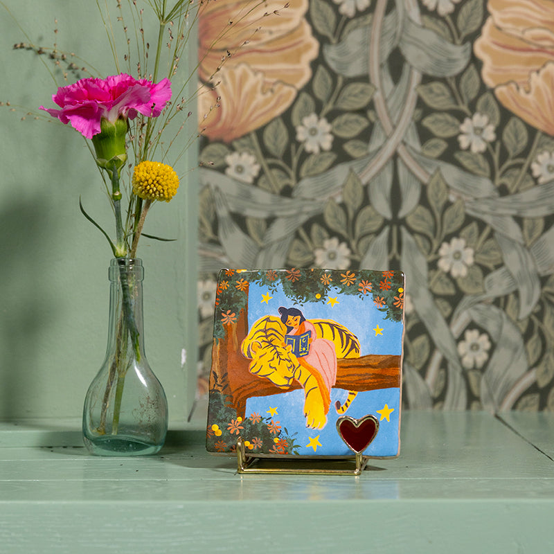 Storytiles Gift Sets Magical nighttime story Fliese 10x10 cm Tiger