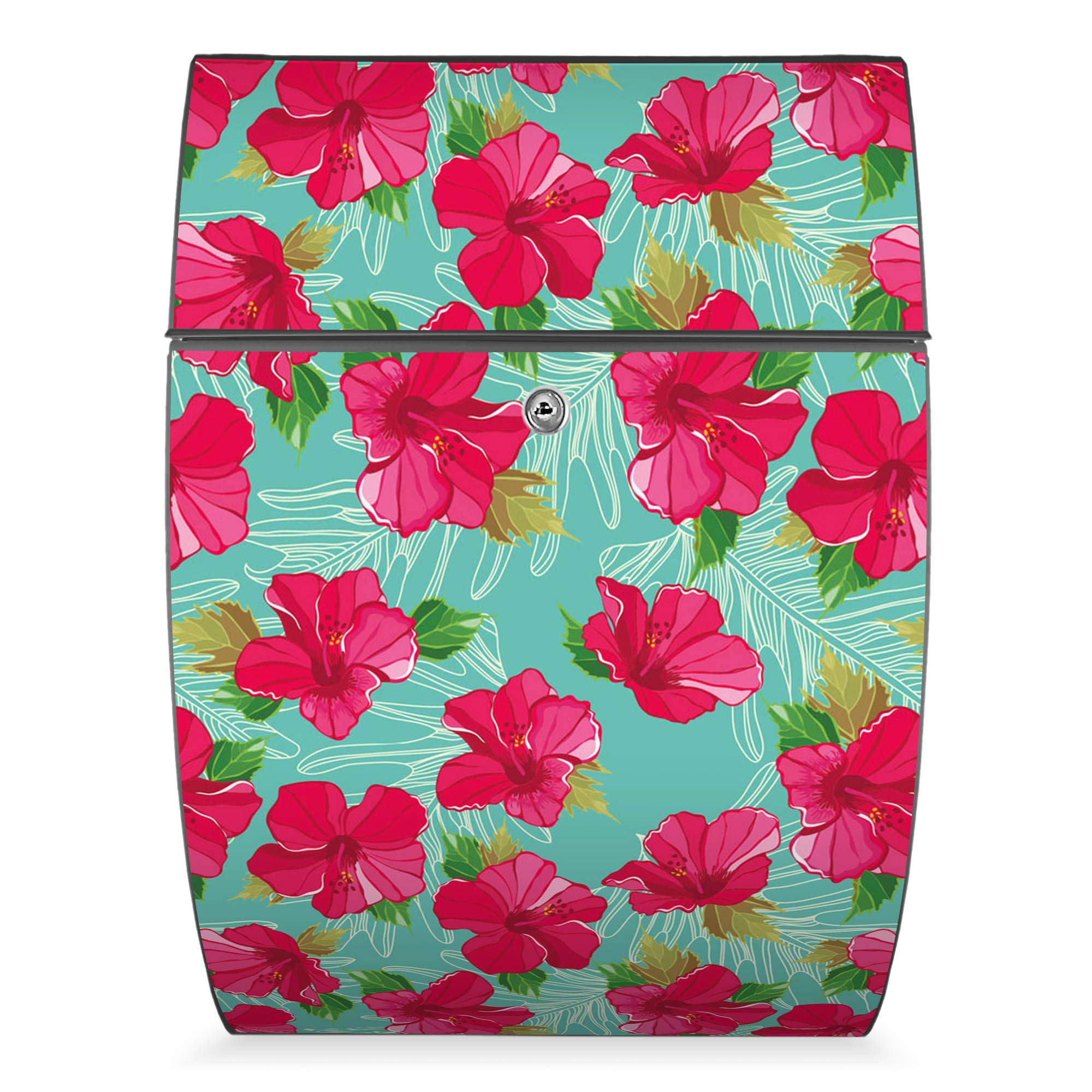 Banjado Riviera Briefkasten Anthrazit Hibiskus A4 Einwurf