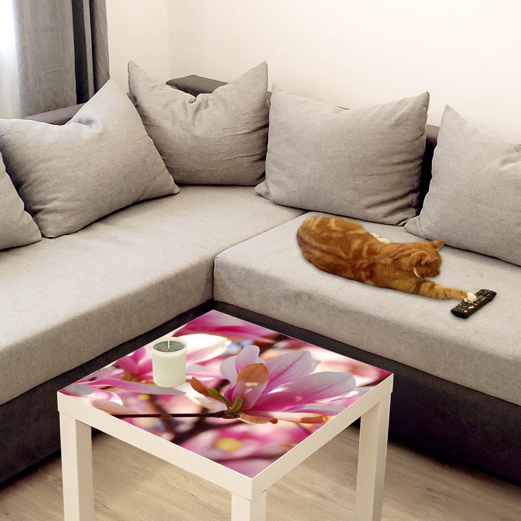 Banjado Möbelfolie Tischfolie Magnolia 55x55 cm selbstklebend