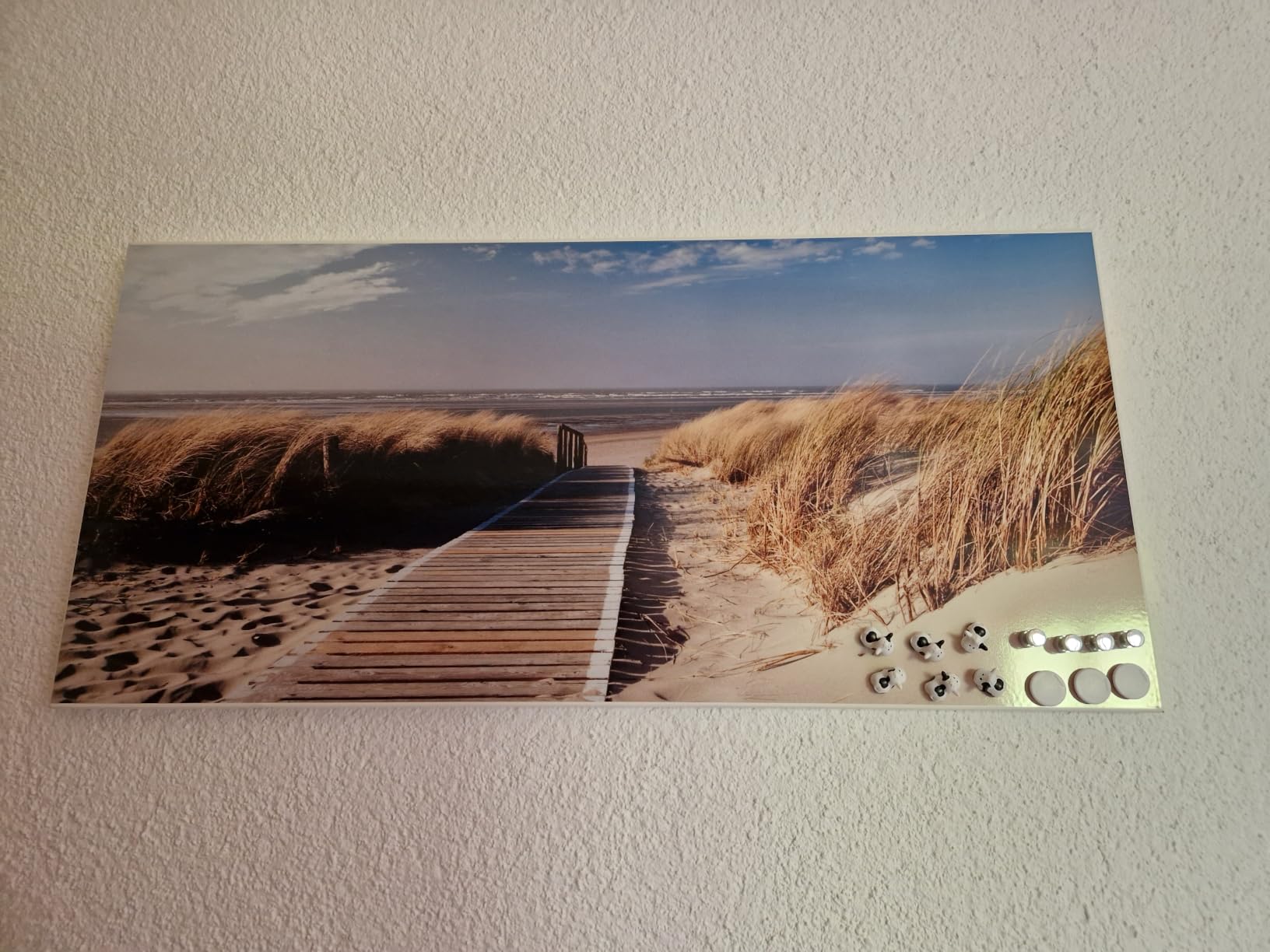 Banjado Magnettafel Nordseestrand Pinnwand 78x37 cm Weiß
