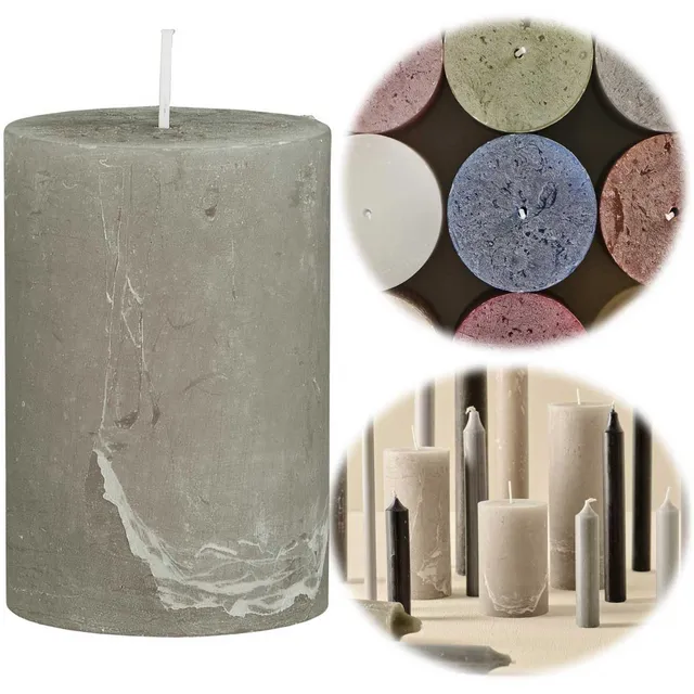 IB Laursen Ribe Stumpenkerze Grau 10x6,8cm French Grey
