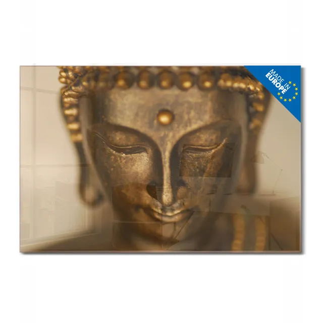 Banjado Magnettafel Buddha Gold Magnettafel 120x80 Glas