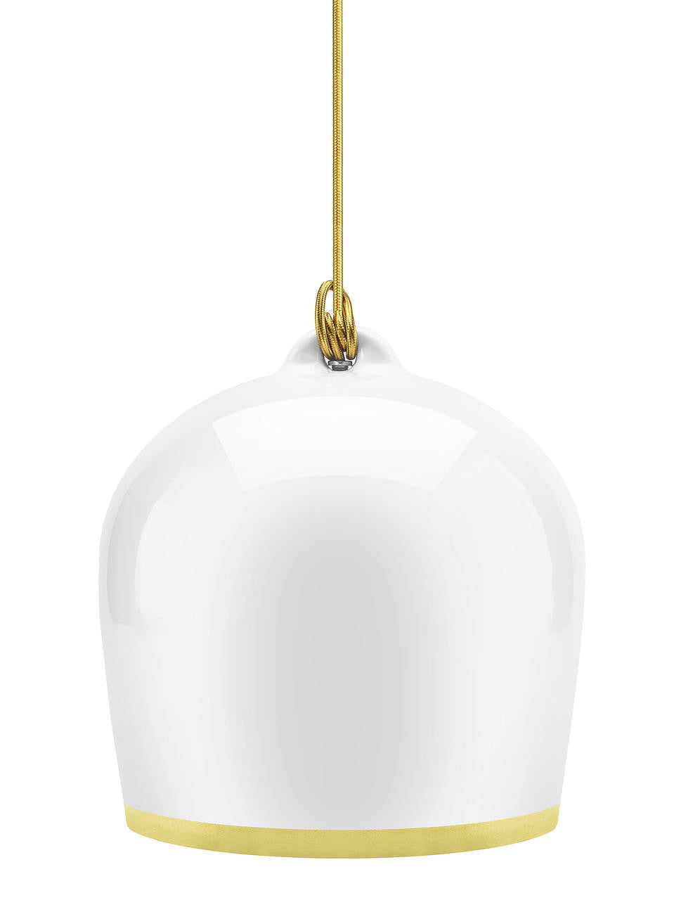 Mineheart La Bell Pendelleuchte weiß-gold Keramik 27 cm