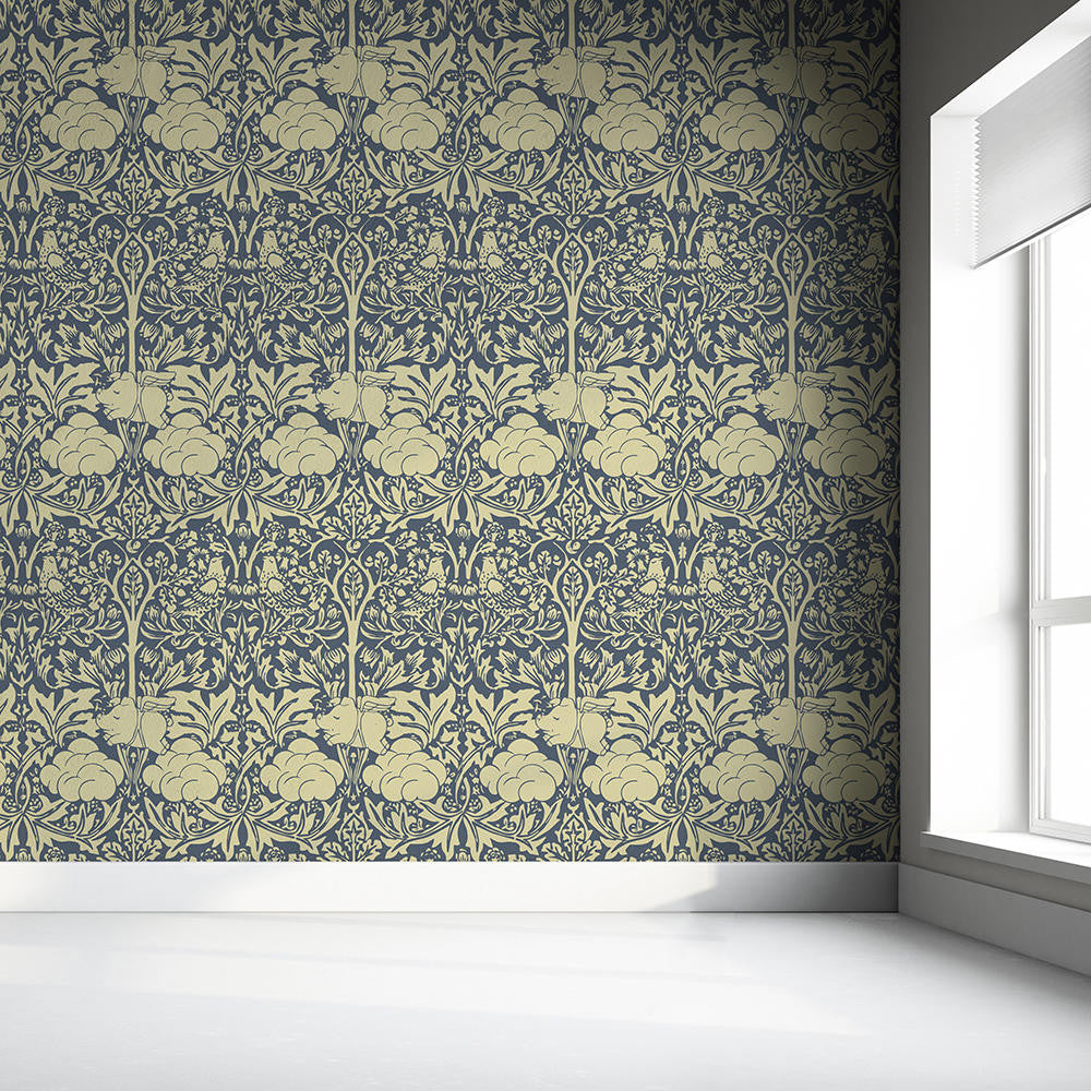 Mineheart Morris Dream Tapete Creme-Blau Vlies 52cm