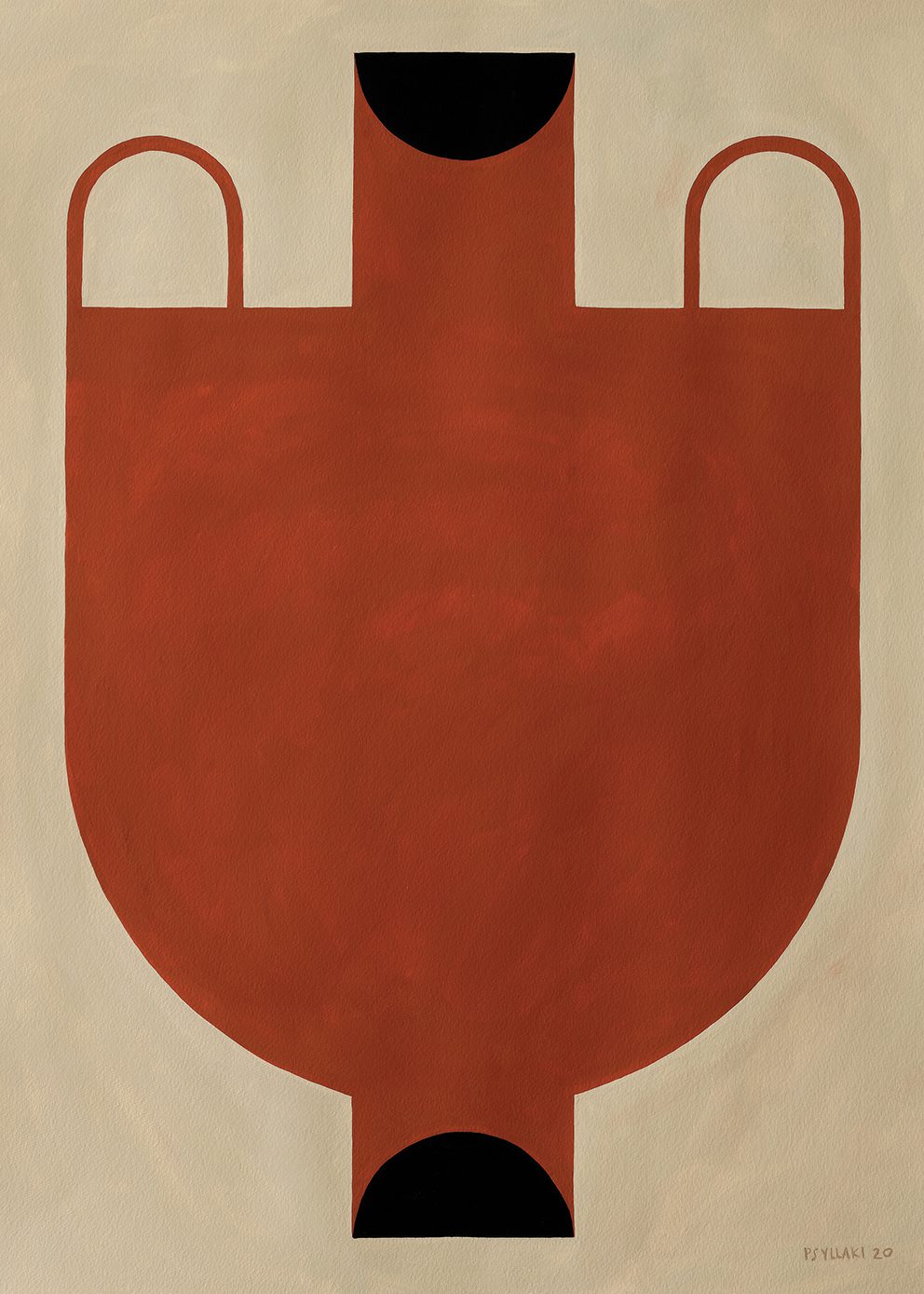 The Poster Club Art Prints Silhouette Of A Vase 06 Poster 40x50 cm beige