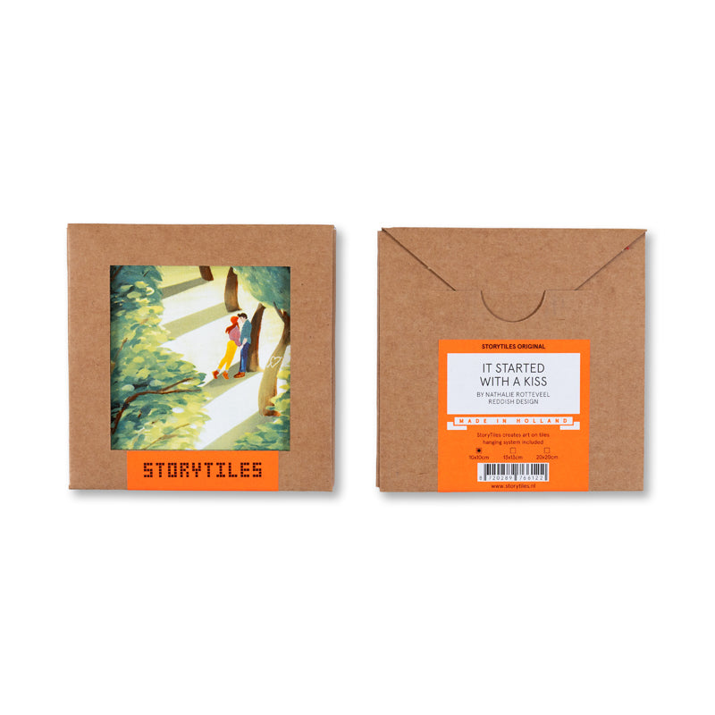 Storytiles Delft Blue Het begon met 'n kus Wandfliese S 10x10 cm