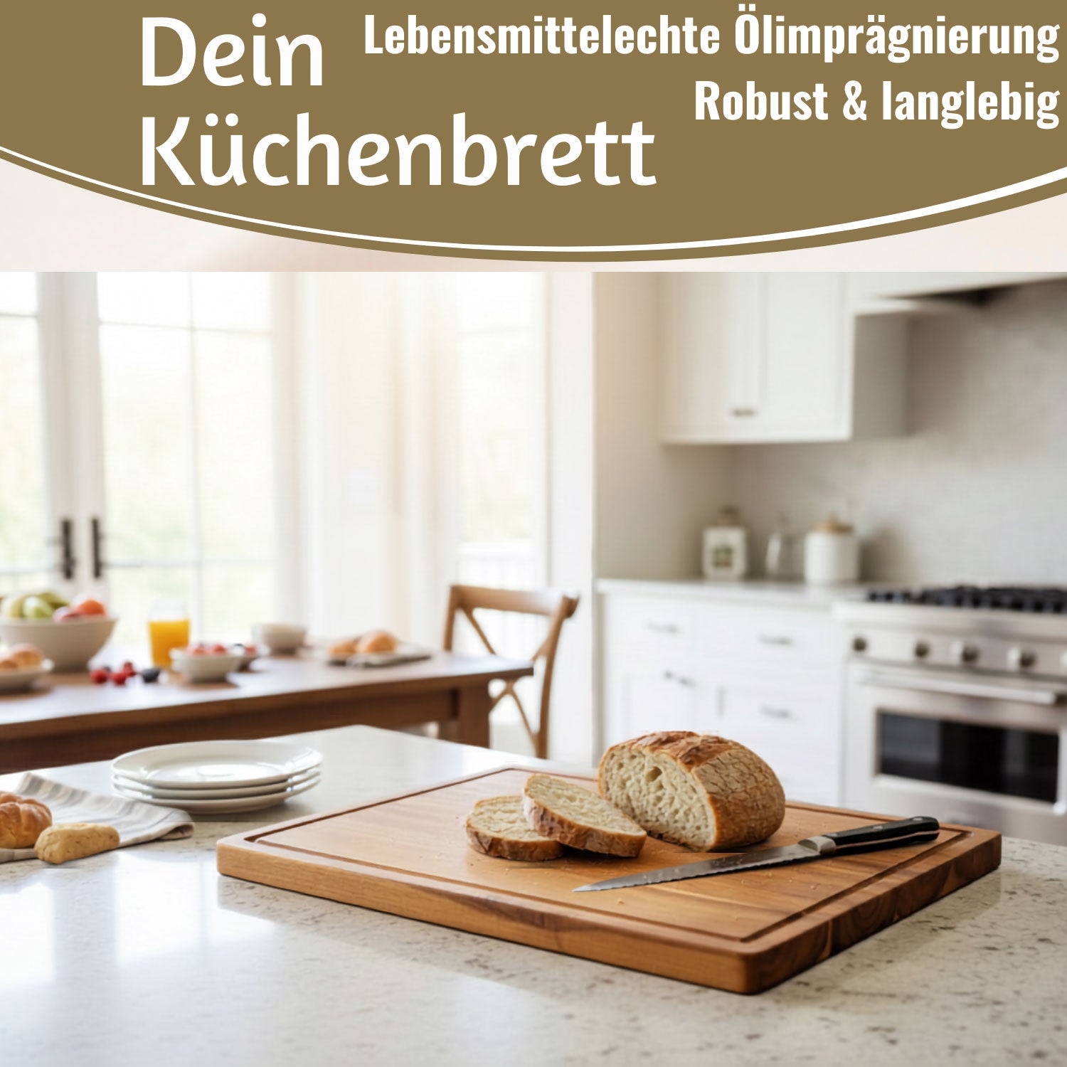 LS-LebenStil Küche & Haushalt Profi Schneidebrett Akazie 47x36cm