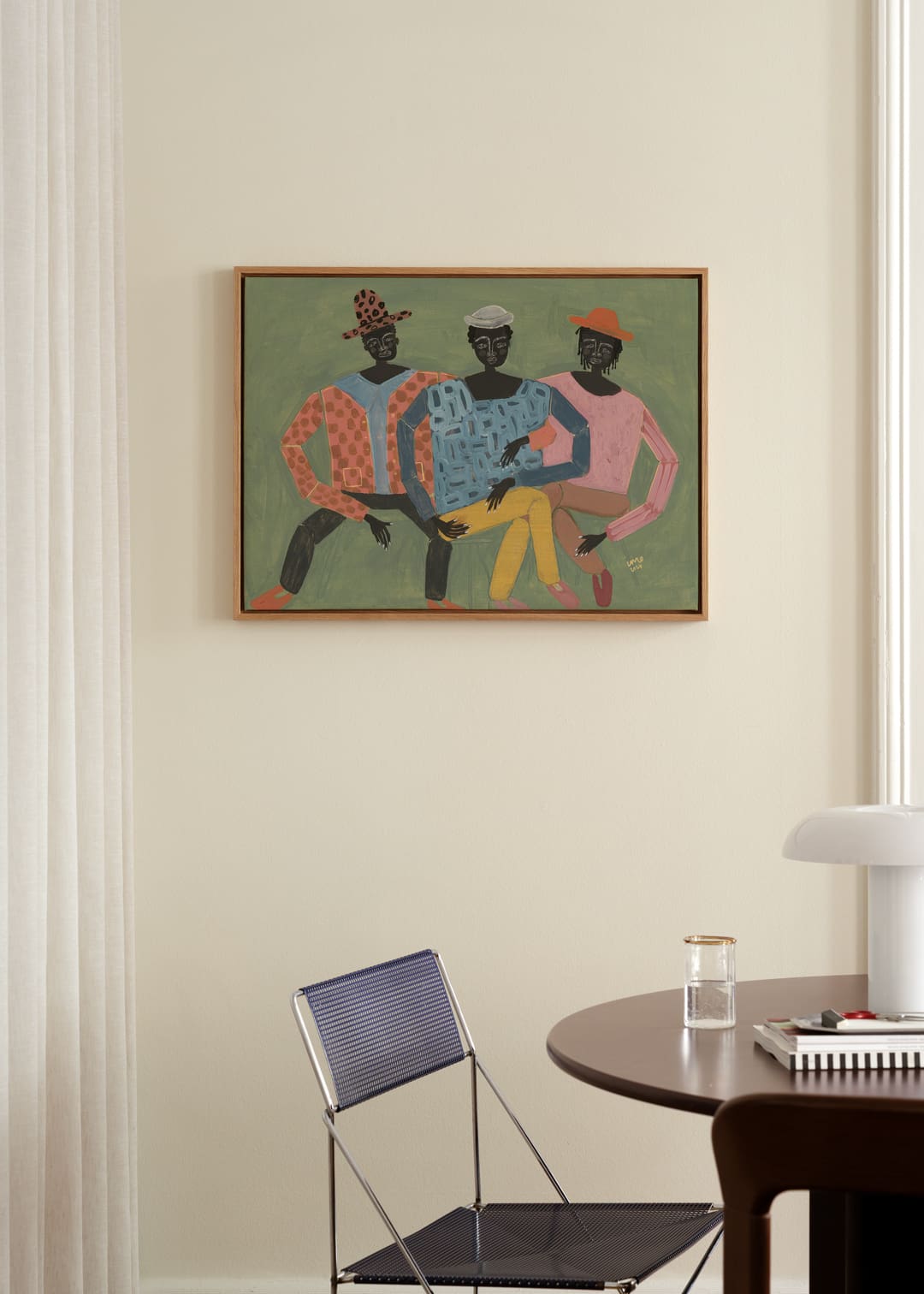 The Poster Club Art Prints Hanging Out Leinwandbild 50x70 cm blau