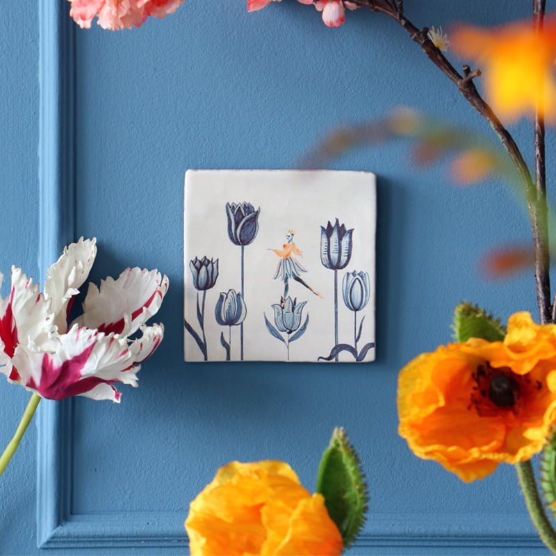 StoryTiles Delft Blue Tulpenliefde Fliese 10x10 cm