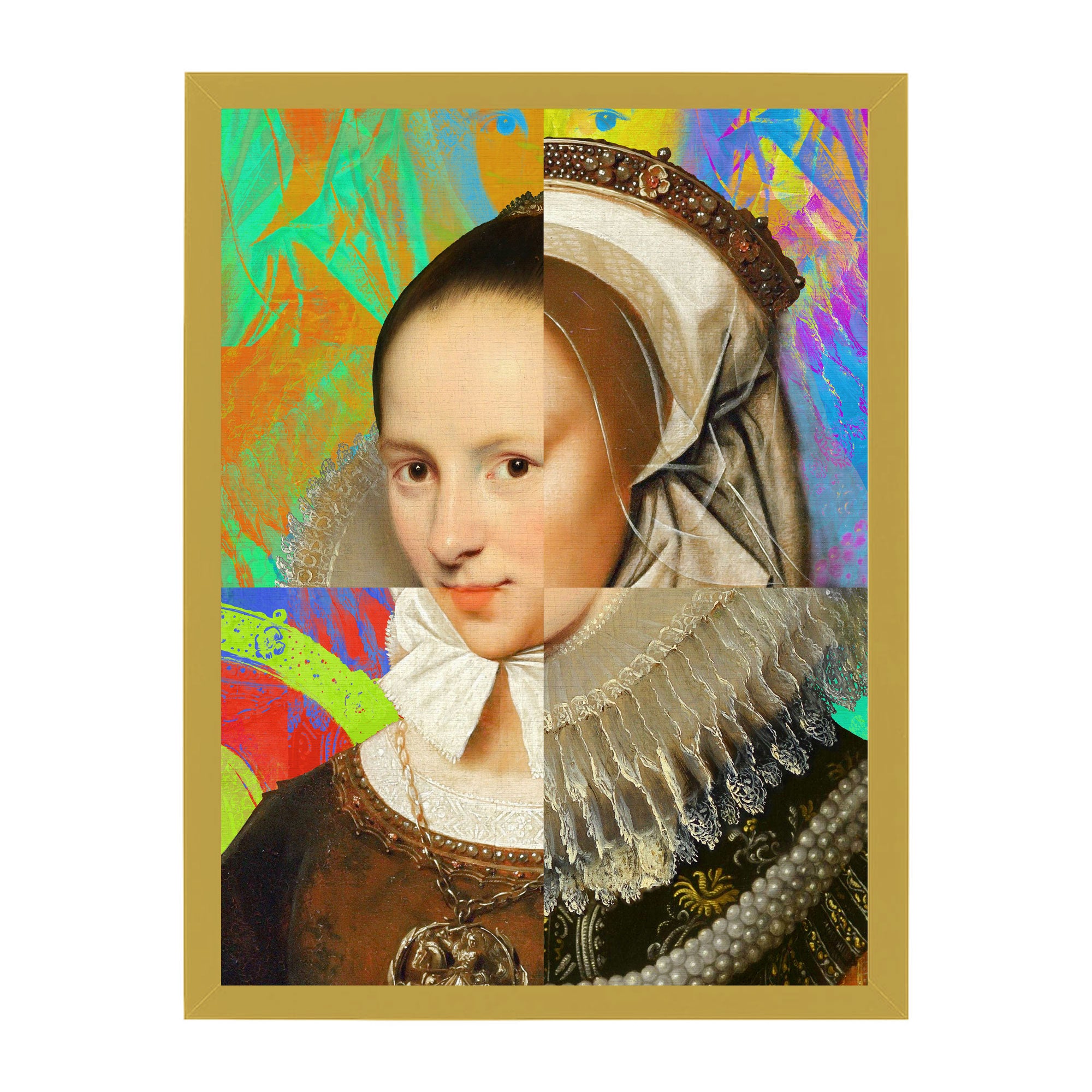 Mineheart Lady Puzzled Portrait Wandbild Braun 60x81cm