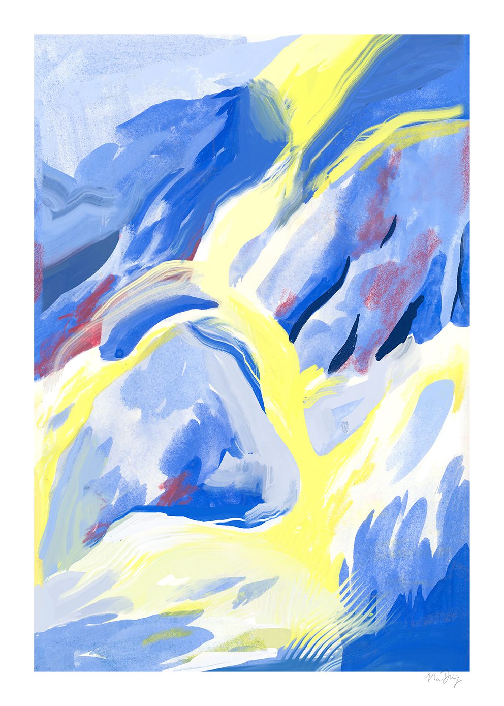 The Poster Club Art Prints Blue Strokes Poster 30x40 cm blau