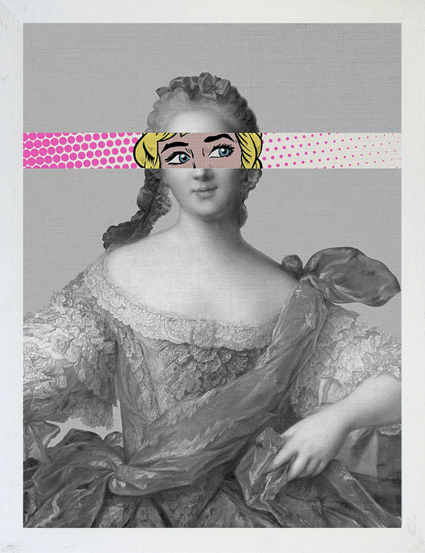 Mineheart Pop Portrait Gentildonna Wandbild rosa 40 x 50 cm